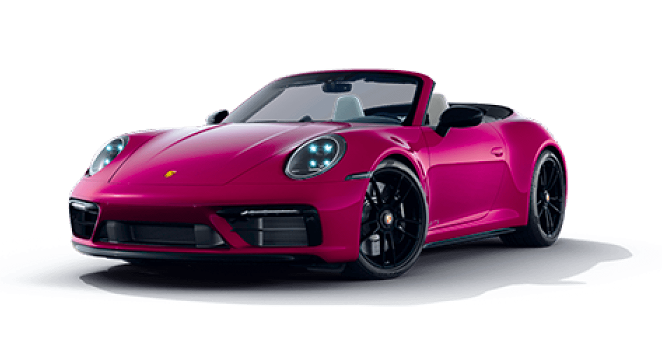 Pink Porsche convertible