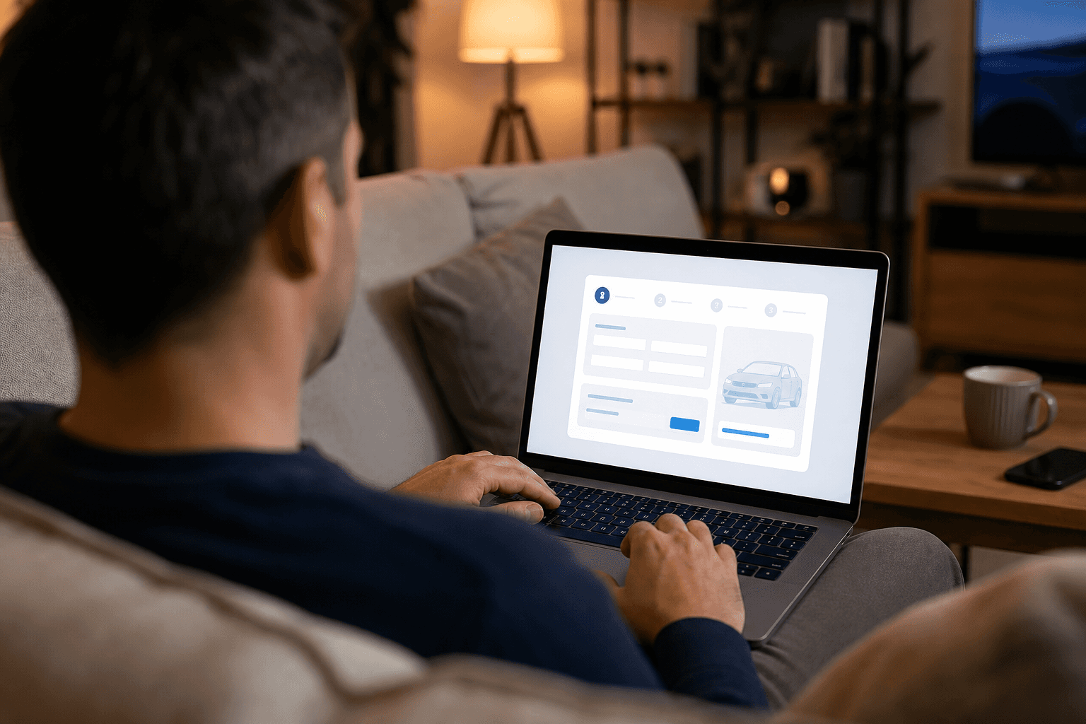 Customer getting an instant detailing quote while booking online at home